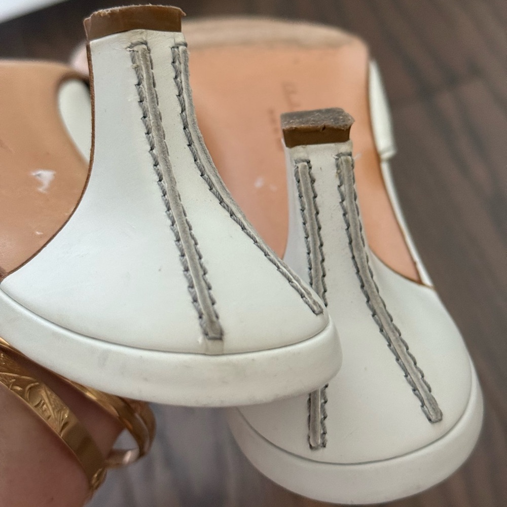 Salvatore Ferragamo white mules slides size 8.5 B - Picture 13 of 14